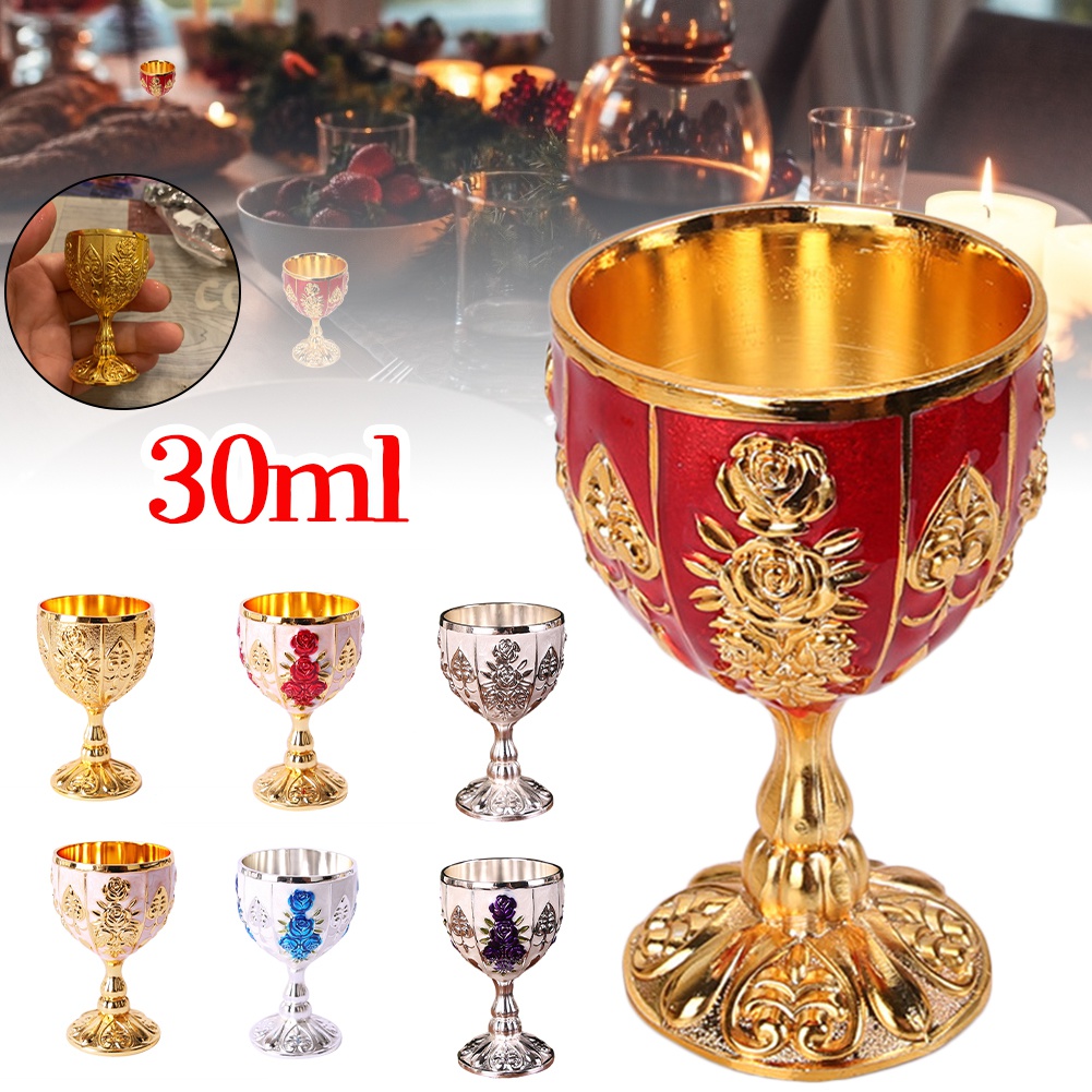 Vintage Brass Wine Glass Goblet Drink Cup Durable Reusable Liquor