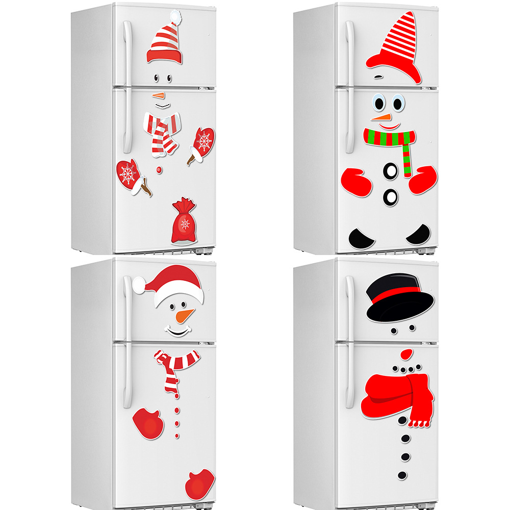 Christmas Snowman Refrigerator Magnet Sticker Set of 16, Cute and Fun Holiday Magnet Sticker for Refrigerators, Metal Doors, Office Cabinets, Other