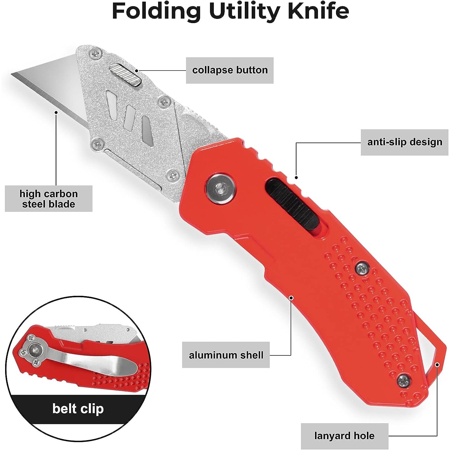 Heavy Duty Utility Knife SK5 Blade Box Cutter Cardboard Cutter, Carpet  Cutter, Wall Paper Knife, Large Size Box Opener Razor Knife