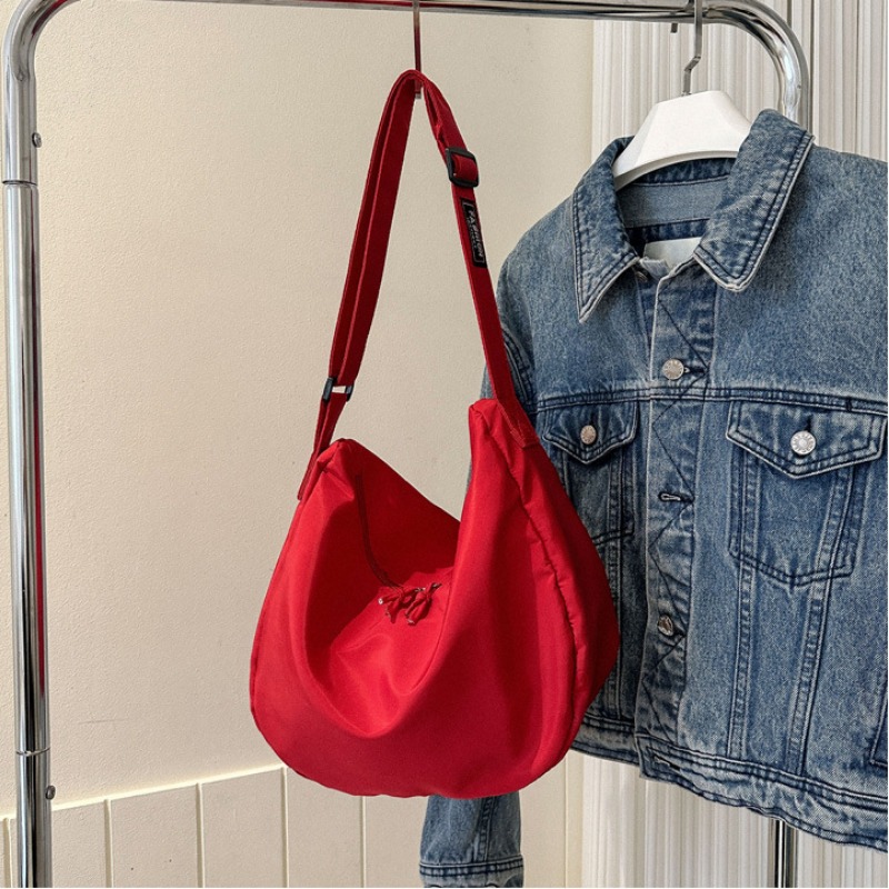 Canvas Shoulder Bag, Large Capacity Crossbody Bag, Simple Dumpling Bag
