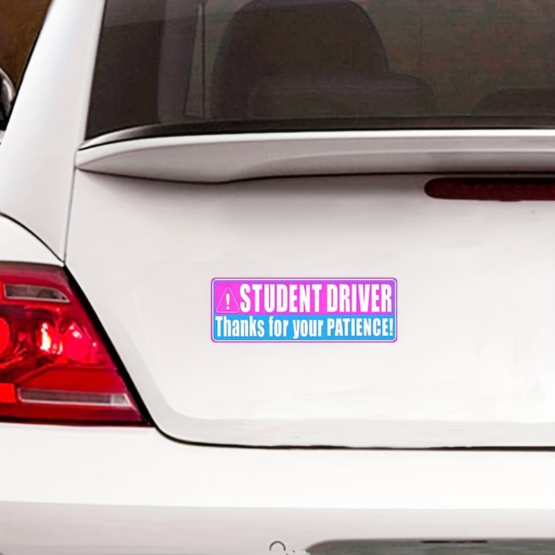 Student Driver Car Sticker Car Driver Sticker Funny Cute - Temu