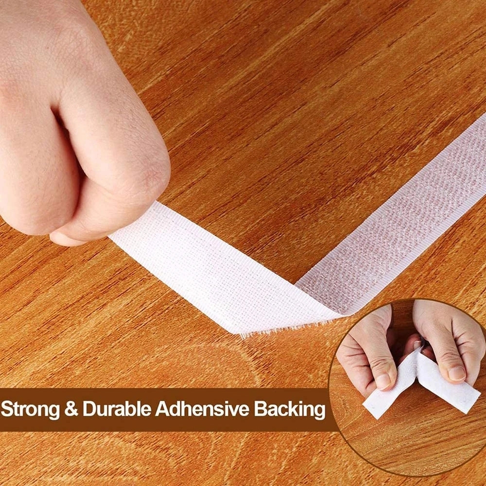 1Meter Hook and Loop Strips with Adhesive Strong Self Adhesive Fastener  Double-Side Mounting Tapes for