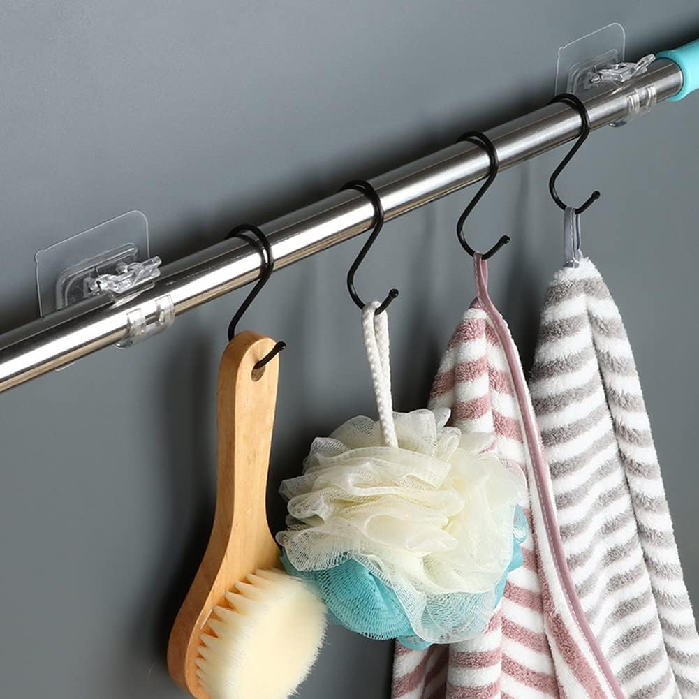 Strong Wall Hooks Self Adhesive Curtain Rod Holder Wall Brackets Hook Towel  Holder Curtain Hangers Hooks for Bathroom Kitchen