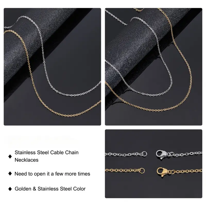 Stainless Steel Cable Chain Necklace 2mm Wide Stainless Steel Cable Chain Necklace 2mm Wide