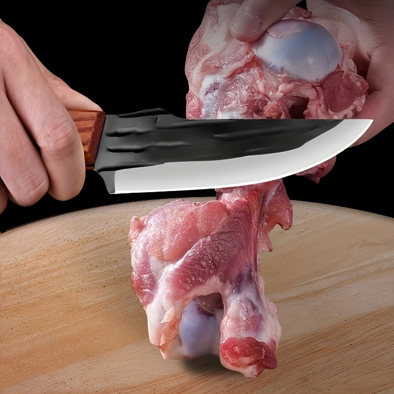 Forged Boning Knife: Multi-purpose Meat, Fruit & Bbq Cutting Knife With  Leather Sheath - Temu