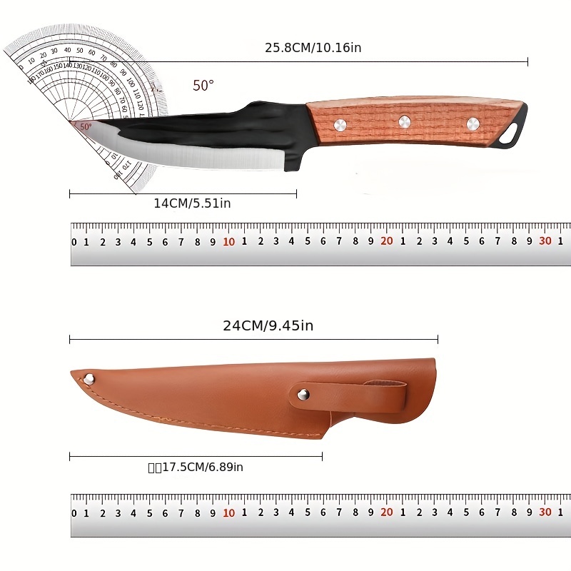 1pc Forged Boning Knife: Multi-Purpose Meat, Fruit & BBQ Cutting Knife with  Leather Sheath