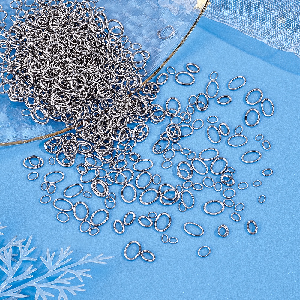 500Pcs Oval Stainless Steel Jump Rings Open Jump Rings Findings
