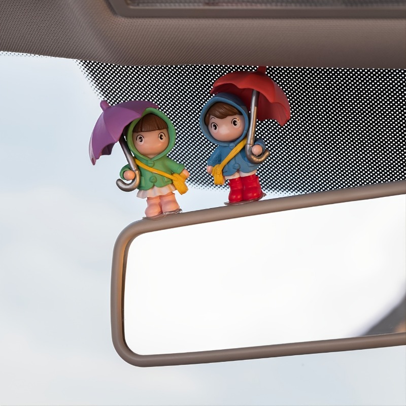 2pcs Neue Regenschirm-Mädchen-Puppe, Niedliche Cartoon-Mädchen-Puppe,  Kleine Verzierung Für Desktop, Auto-Dekoration