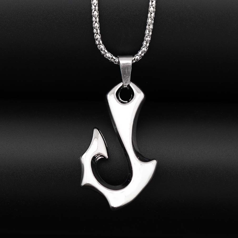 Men's Vintage Fish Hook Pendant Necklace Fashion Punk Jewelry