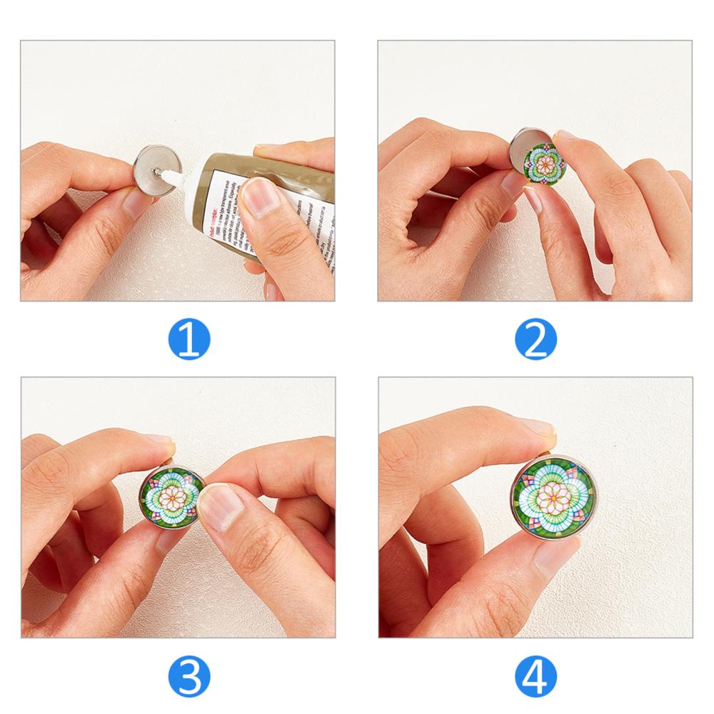 Diy Finger Ring Making Kits With Transparent Glass Cabochons - Temu