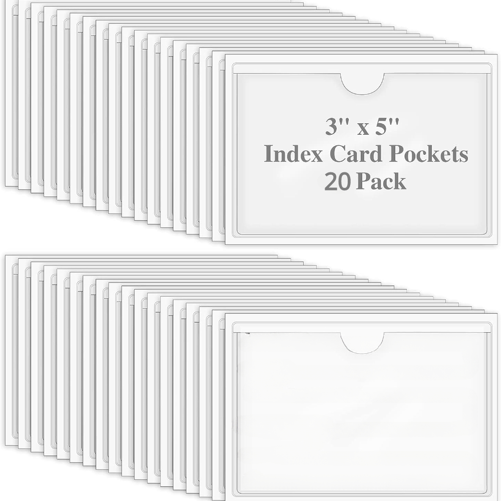 Lot De 20 Pochettes Adhésives Pour Cartes D'index De 7 6 X - Temu