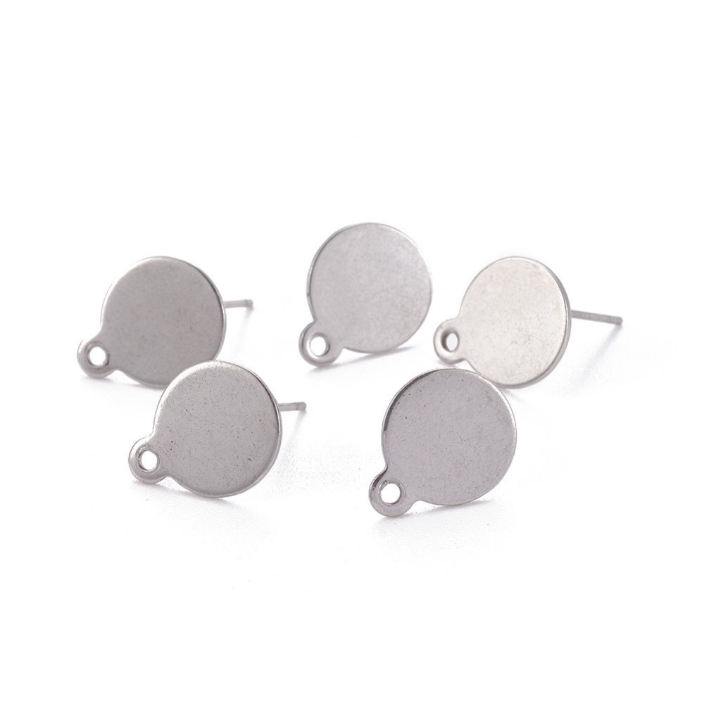 304 Stainless Steel Stud Earring Findings With Loop Ear - Temu