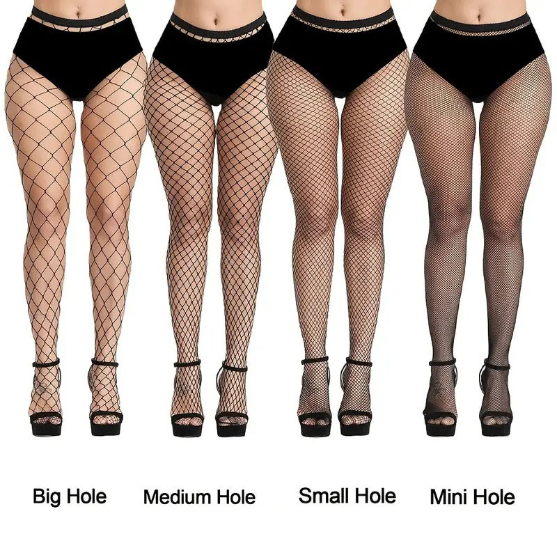 Elastic Fishnet Tights Hollow High Waist Mesh Pantyhose - Temu