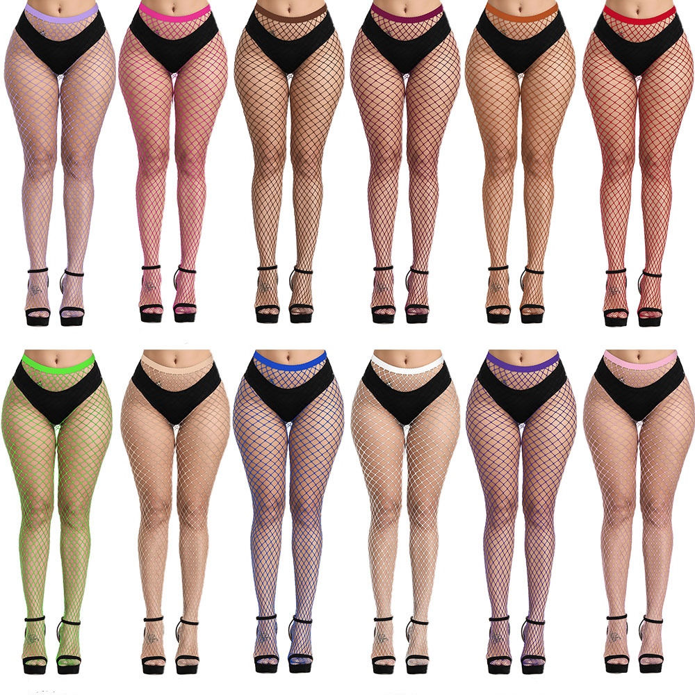 Elastic Fishnet Tights Hollow High Waist Mesh Pantyhose - Temu