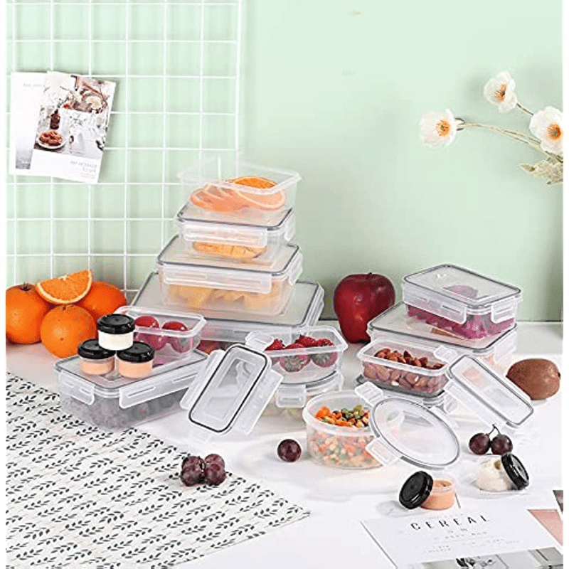 Kitchen Plastic Food Storage Container Set With Airtight Lids, Reusable Leftover  Box, Lunch Boxes, Food Preservation Box, Kitchen Supplies - Temu
