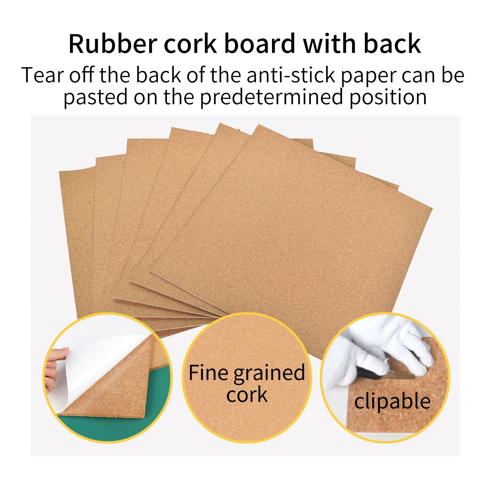 Self-adhesive Cork Sheets, Cork Boards With Full Sticky Back, Non-slip Cork  Coasters Tiles, Cork Notice Pin Boards, For Meal Cushion Wall Message  Boards Office Diy Crafts - Temu United Arab Emirates