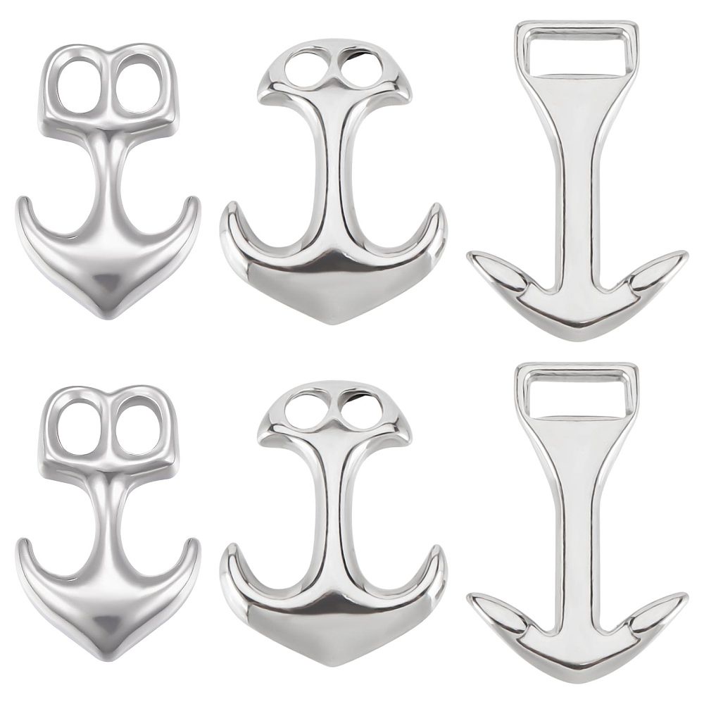 1Box/6pcs 3 Styles Stainless Steel Bracelet Clasp Anchor Hook Clasp Ocean  Hawaii Summer Link Leather Cord Ends Connector Clasps For Jewelry Making Adu