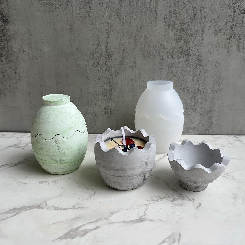 Egg Shape Candle Jar Mold Storage Box Silicone Mold Lid Egg Temu