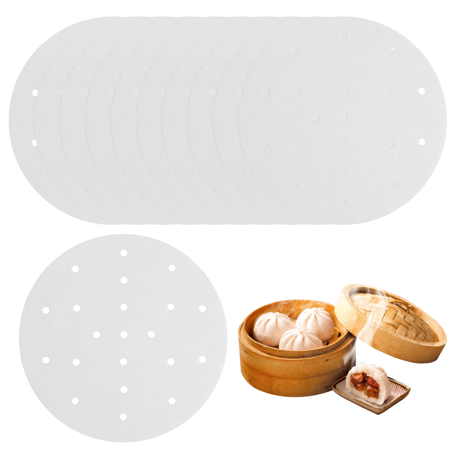 Air Fryer Parchment Paper, Set of 200, 5 Inch Round Air Fryer Liners/Air  Fryer Perforated Parchment Paper for Air Fryer, Steaming Basket and More