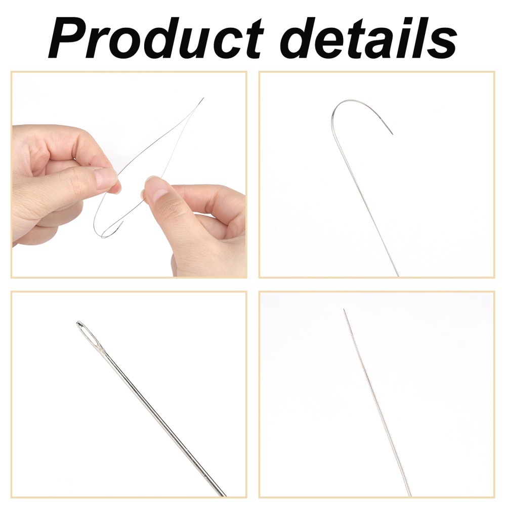 4 Styles Curved Beading Needles Stainless Steel Bead Needle - Temu