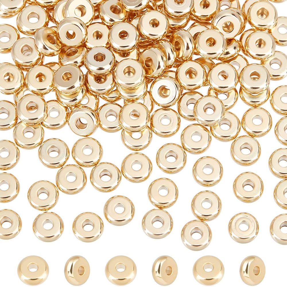 Silvery Or Golden Plastic Metallic Pony Beads Hole Round - Temu