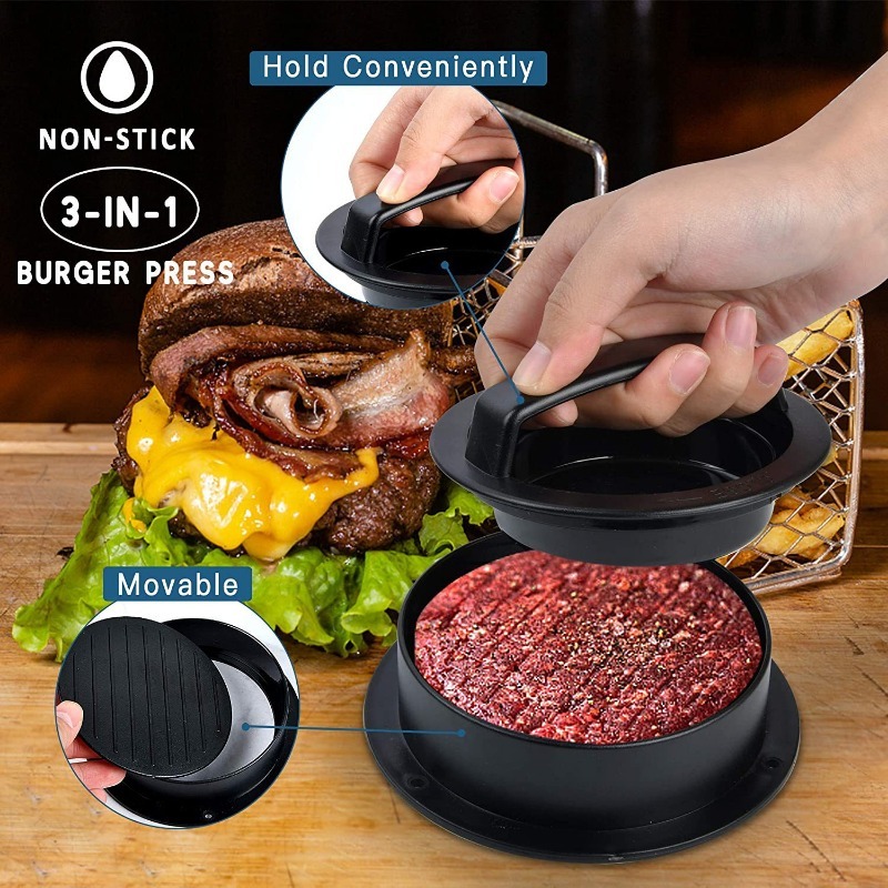 Stainless Steel Egg Cooking Rings Egg Rings with Silicone Handle Portable  Grill Accessories Hamburger Meat Beef Grill Burger Press Patty Maker Mold