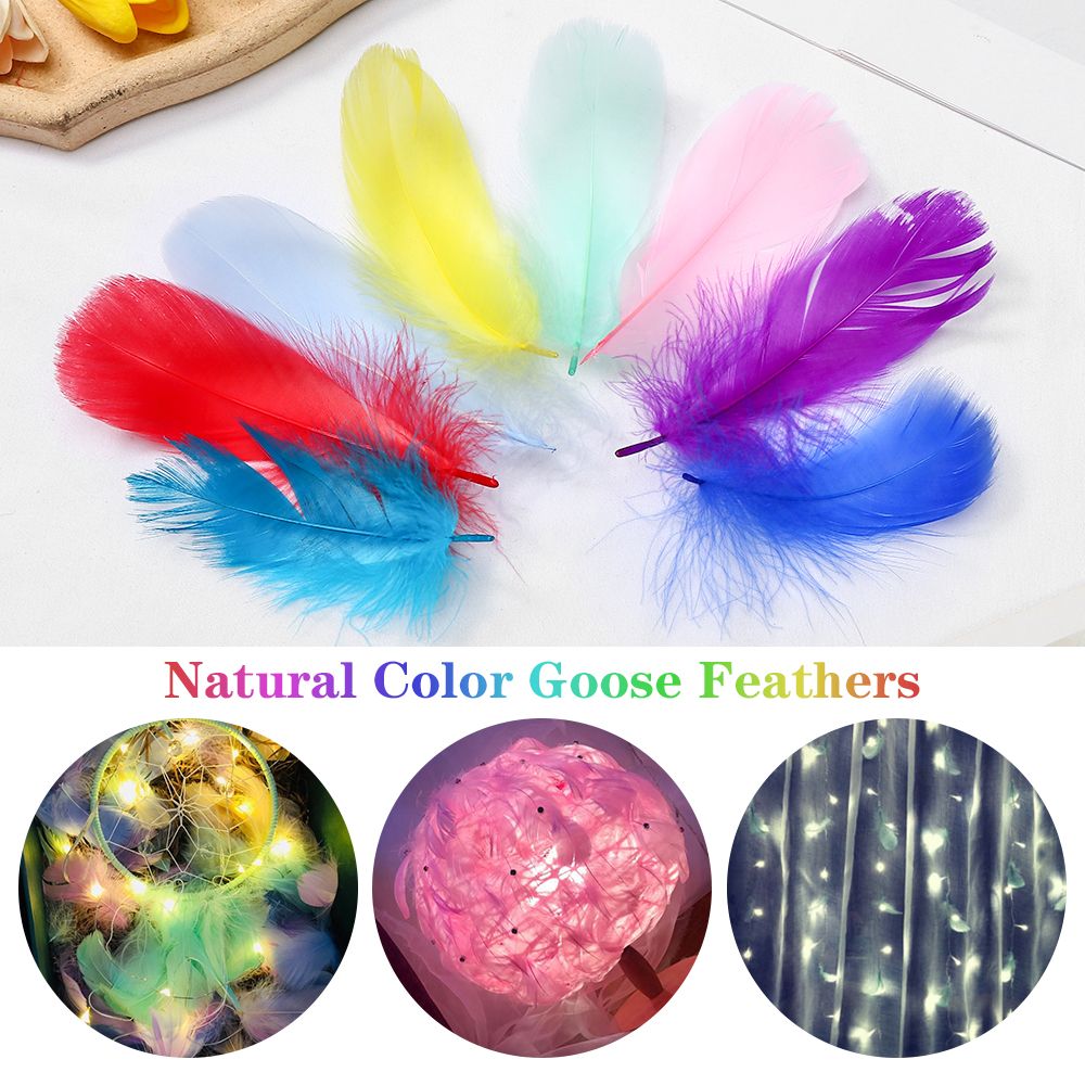 Colorful Feathers for DIY Crafting, Soft Native Feathers Accessories for  Party Decorations,Feather Mask,Windbell and Earrings(50PCS)
