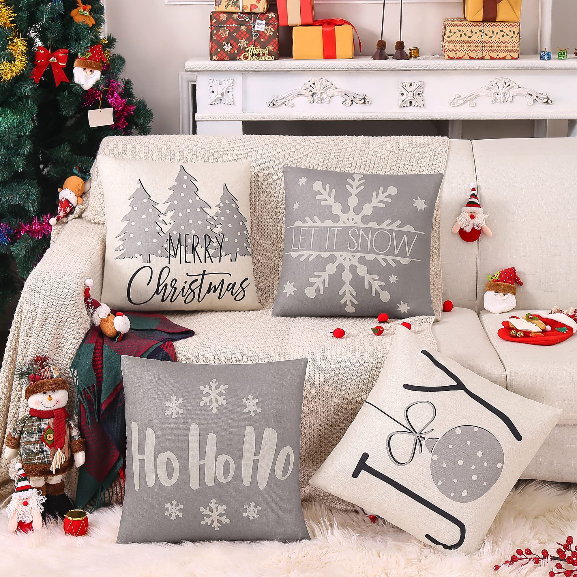Christmas Snowman Truck Elf Christmas Tree Decor Throw Pillow Cover, Winter  Holiday Cushion Cover Decoration For Home Sofa Sofa Bed (pillow Insert Not  Included) - Temu