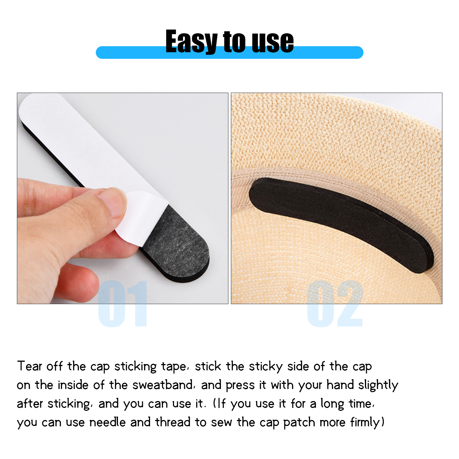 24PCS Practical Hat Size Reducer Cap Size Reducer Tape for Hat Cap  Sweatband