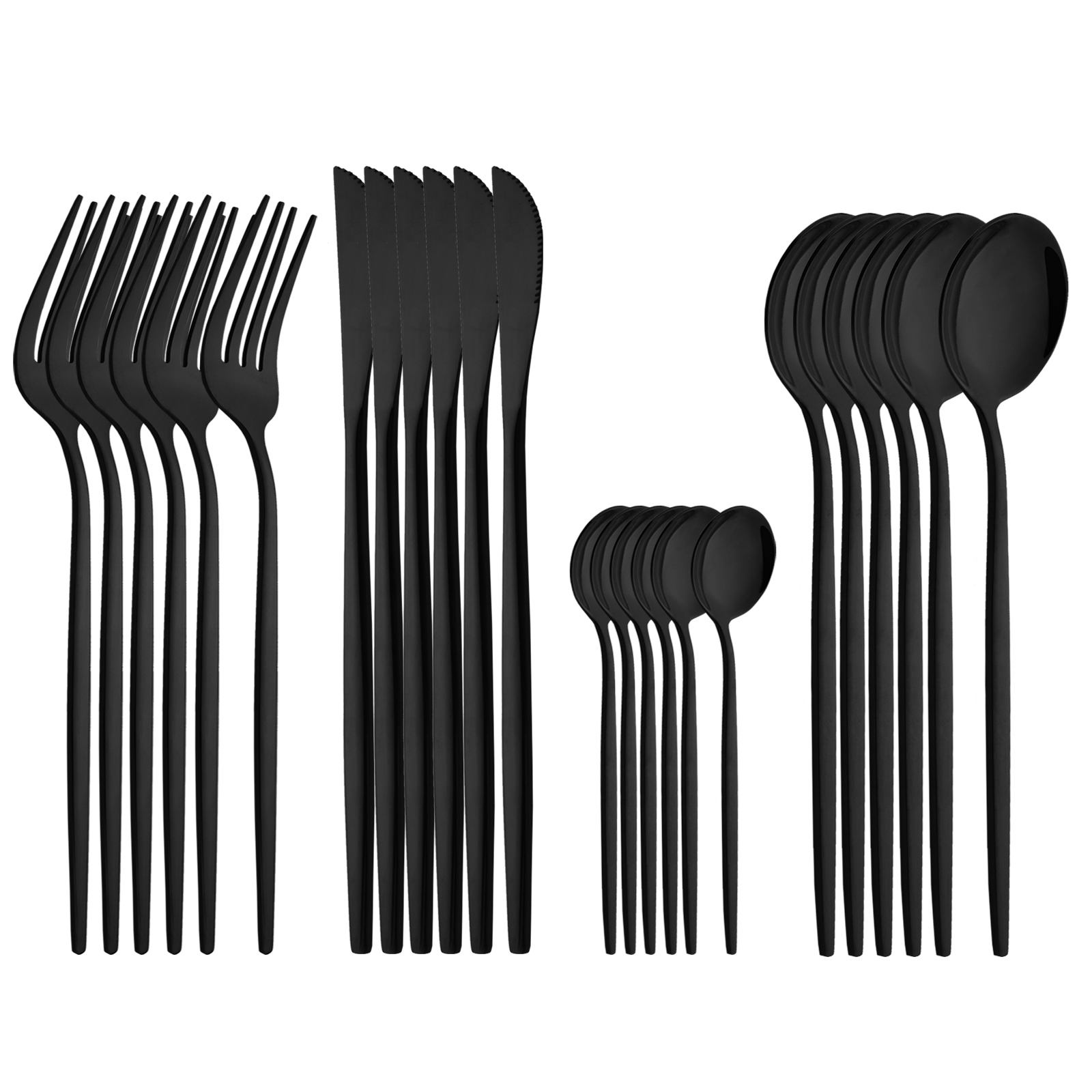 black matte cutlery, black knife fork