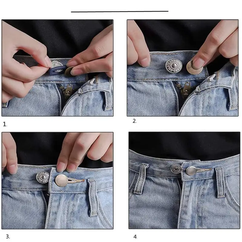 Magic Metal Button Extender For Pants Jeans Free Sewing - Temu