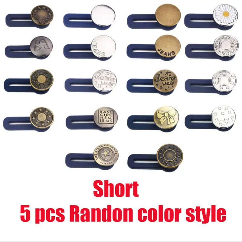 5pcs Button Extender For Pants Adjustable Waist Button Retractable