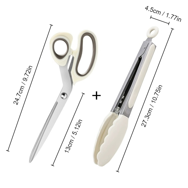 Kitchen Shears With Food Tongs Korean Barbecue Scissors And - Temu