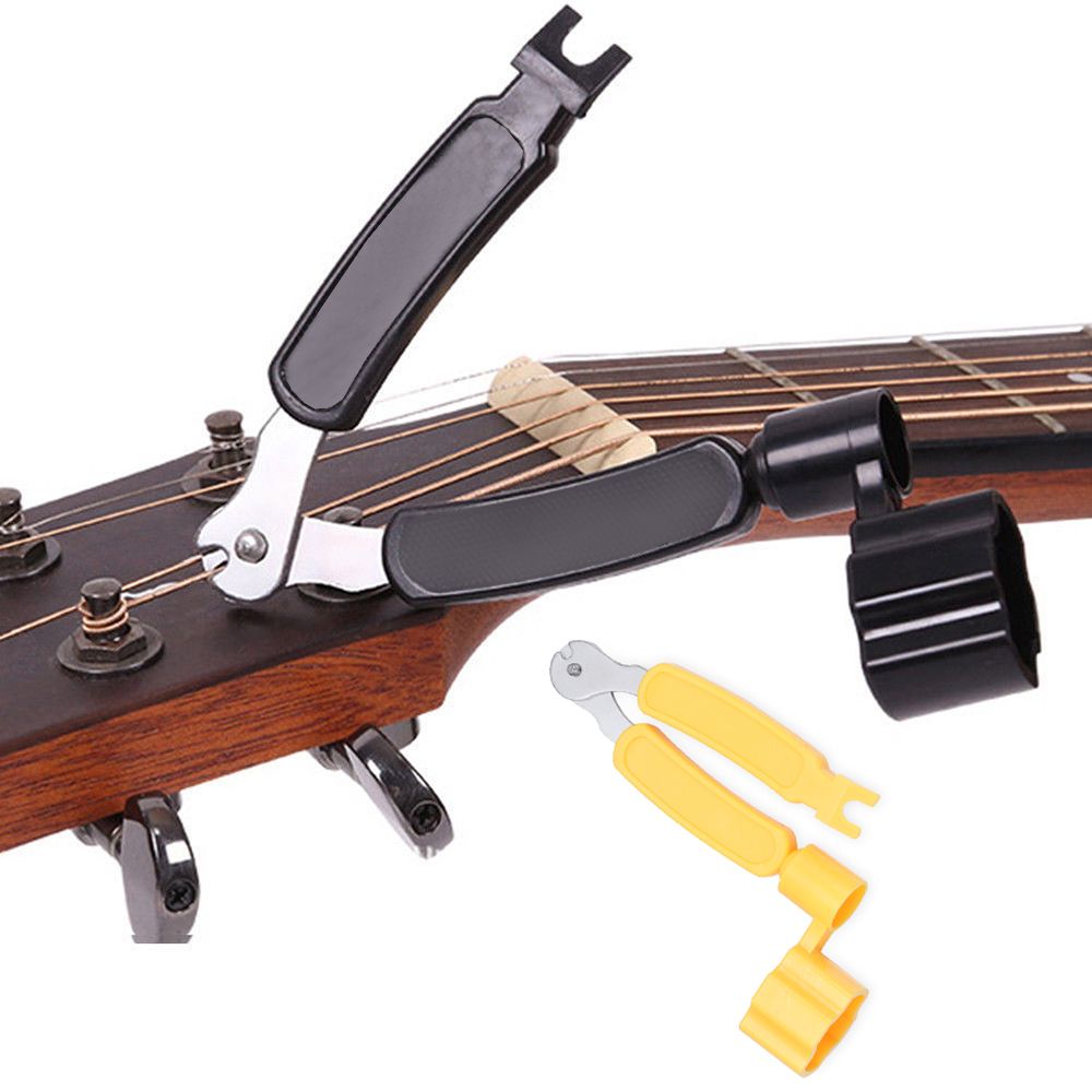 China 2x Black 3 in 1 Multifunction Guitar String Winder String Cutter Pin Puller