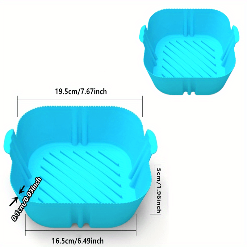 JOPHEK Accessori Friggitrice ad Aria, 5 Pack Accessori Friggitrice ad Aria  Quadrata - Cestino per Friggitrice ad Aria in Silicone, Contenitori per Friggitrice  ad Aria(20cm) : : Casa e cucina