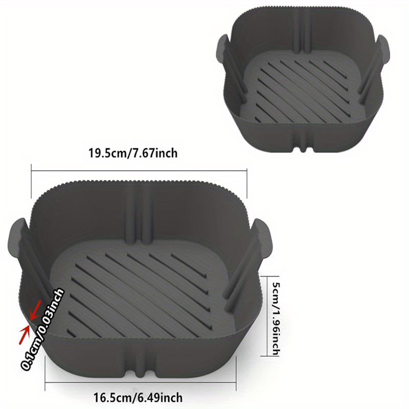 Square Air Fryer Silicone Pot Reusable Air Fryers Liners Oven Baking Tray,  Home Kitchen Air Fryer Accessories - Temu United Arab Emirates