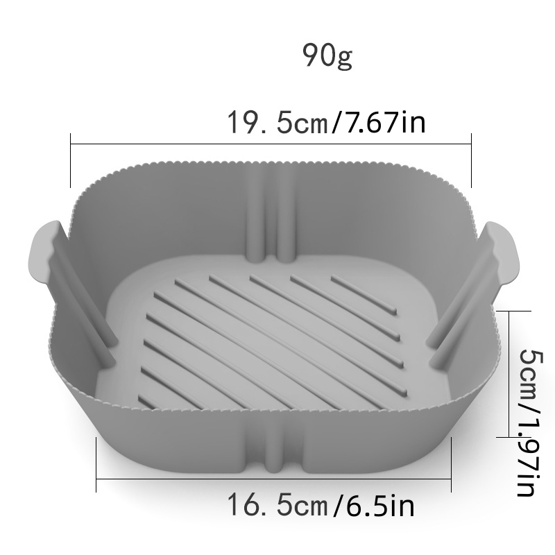5 pz Cestino in silicone misura MAXI XXL Quadrati per friggitrici ad aria  riutilizzabile e antiaderente