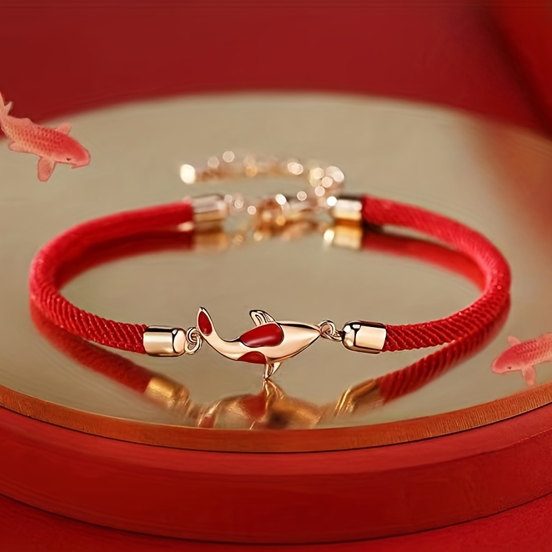 Unisex Enamel Koi Fish Bracelet Elegant Charm Good Luck Gift - Temu Belgium