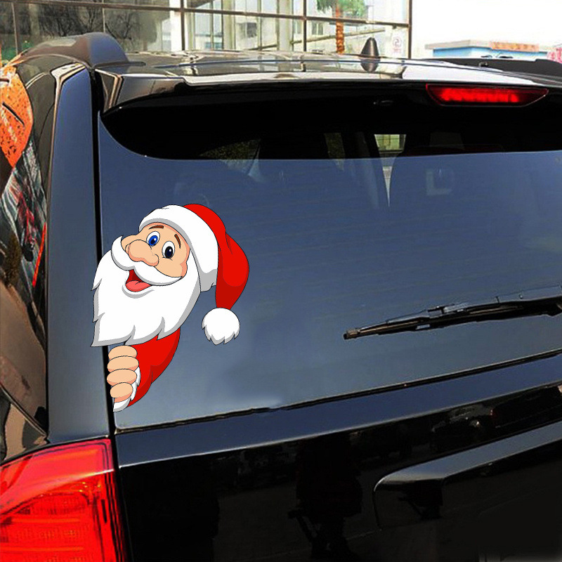 Christmas Decor Santa Claus Elk Sticker Car Window Decals Vinyl