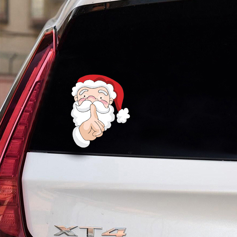 Christmas Decor Santa Claus Elk Sticker Car Window Decals Vinyl