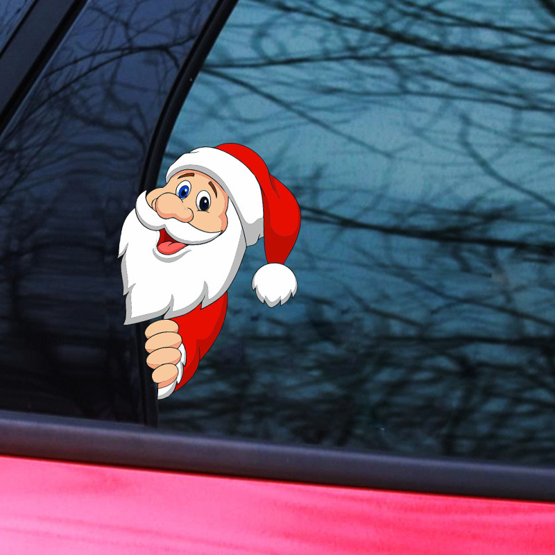 Christmas Decor Santa Claus Elk Sticker Car Window Decals Vinyl