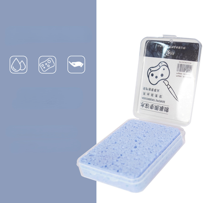 Image of 1pc Watercolor Painting Sponge Boxed Moisturizing Special Water Chalk Strong Water Absorption Sponge Tool Art Supplies