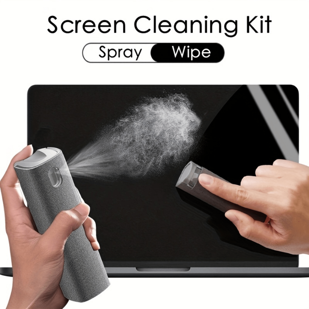 2 In 1 Phone Screen Cleaner Spray Computer Screen Dust Removal Microfiber  Cloth
