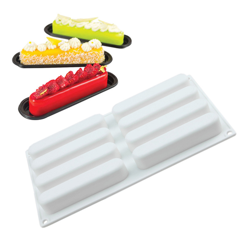 1pc french mousse cake mold 8 long strips of sausage silicone mold baked diy pudding chocolate mold details 1