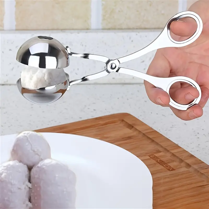 Meat Ballers, Stainless Steel Non-stick Meatball Maker, Tongs, Cake Pop  Meatball Maker Ice Tongs, Cookie Dough Scoop For Kitchen For Restaurants -  Temu