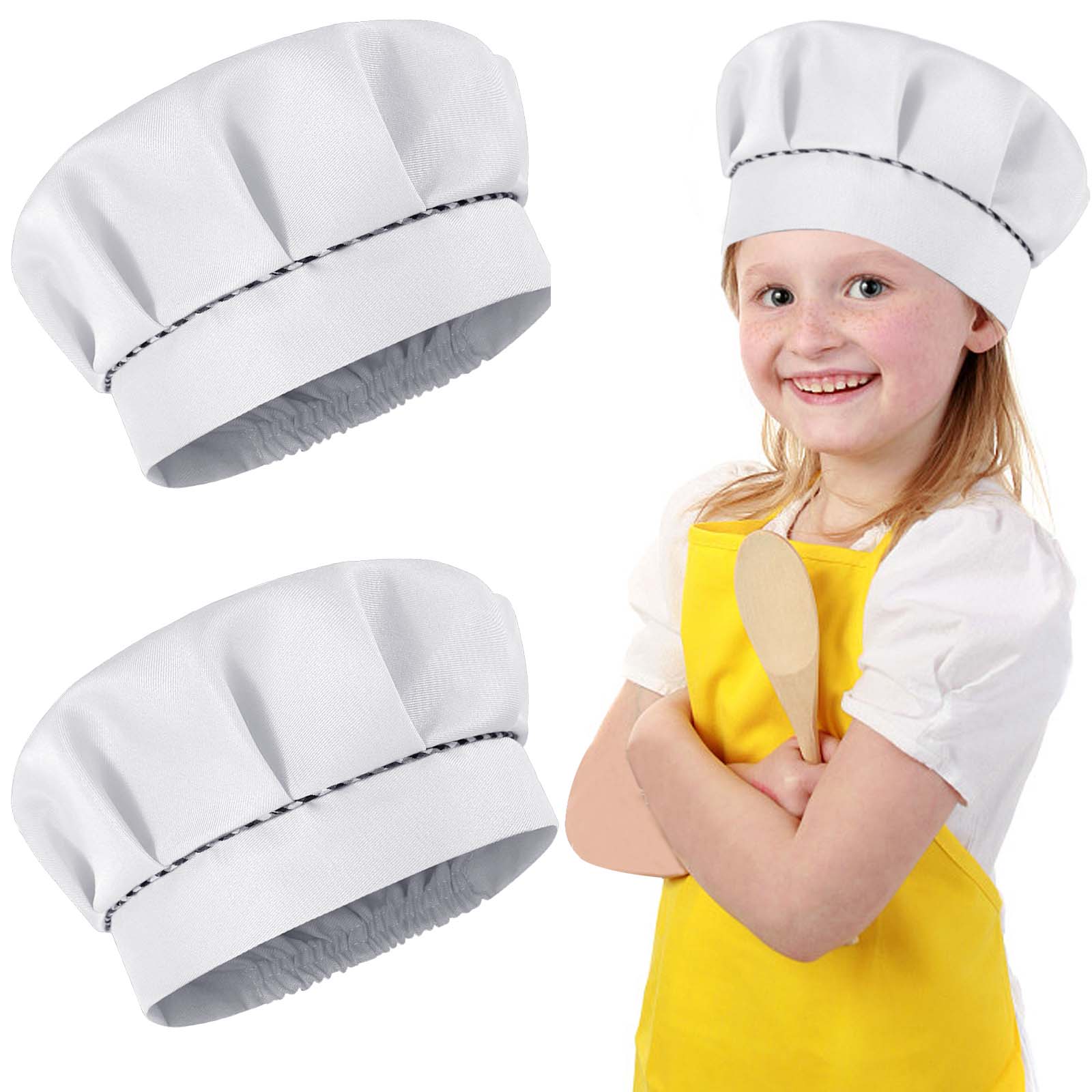 Syhood 4 Gorros de Cocinero Ajustable de Niños Gorros de Toques de Chef de  Cocina para Niños de 3 a 10 Años Hornear Pintar Cocina Escuela y  Restaurante (Blanco) : : Hogar y cocina