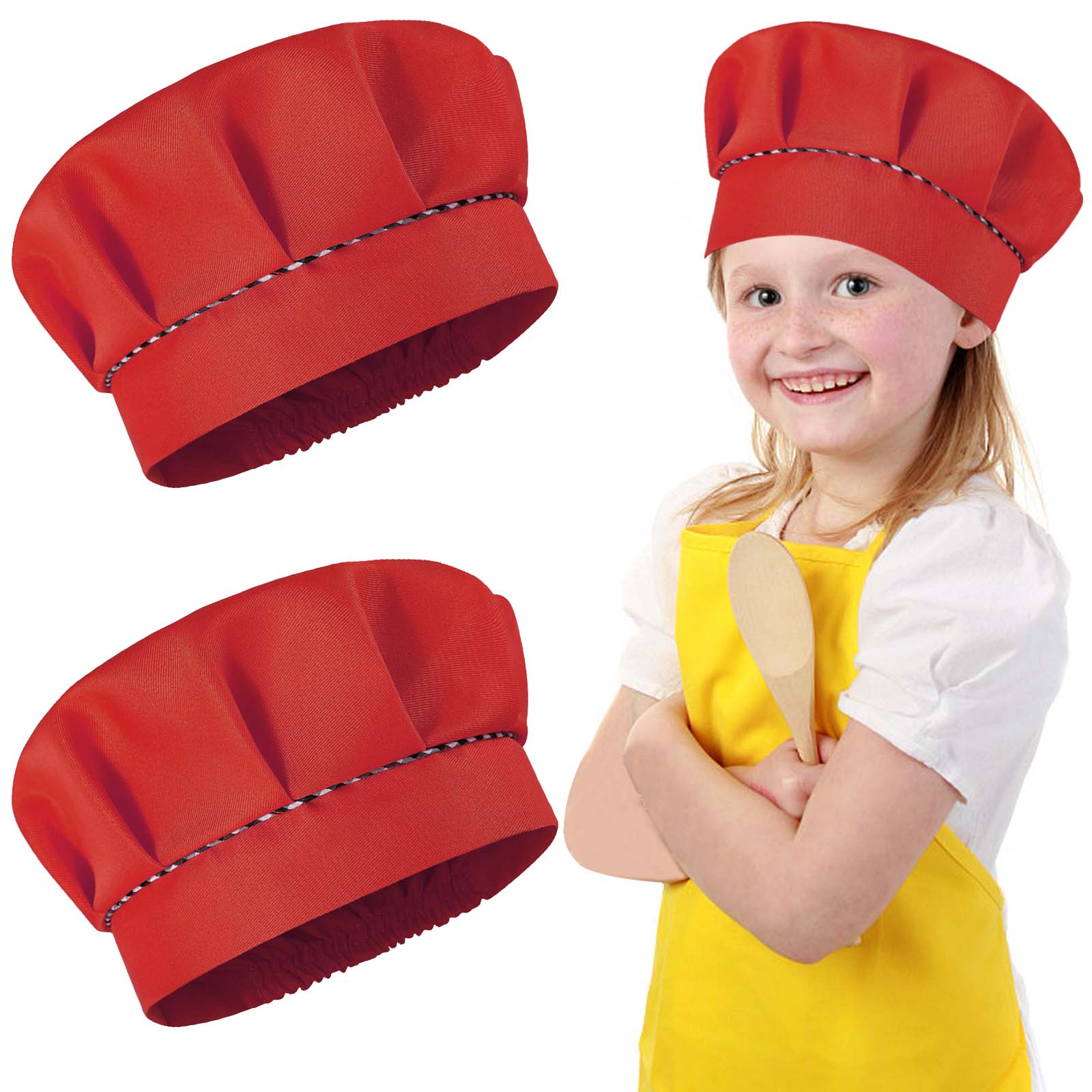 Gorro De Cocinero Infantil - Gorro De Chef Para Niños Rojo Clipart  (#3715201) - PikPng