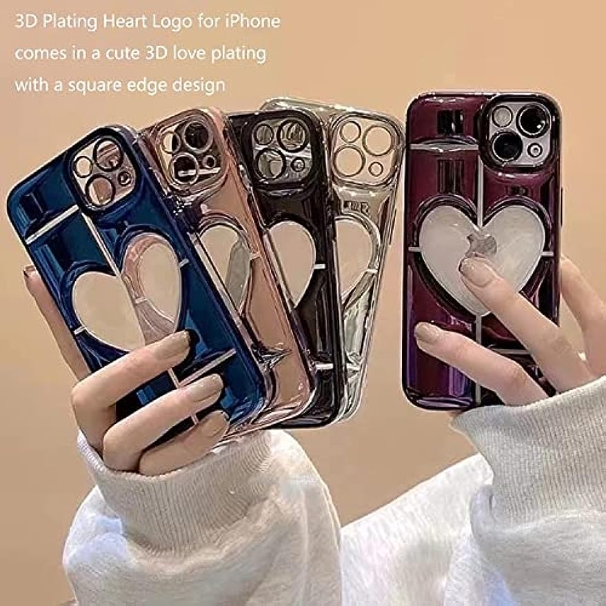 Stylish Square iPhone Case, Plated Love Hearts Design with Many Color  Options