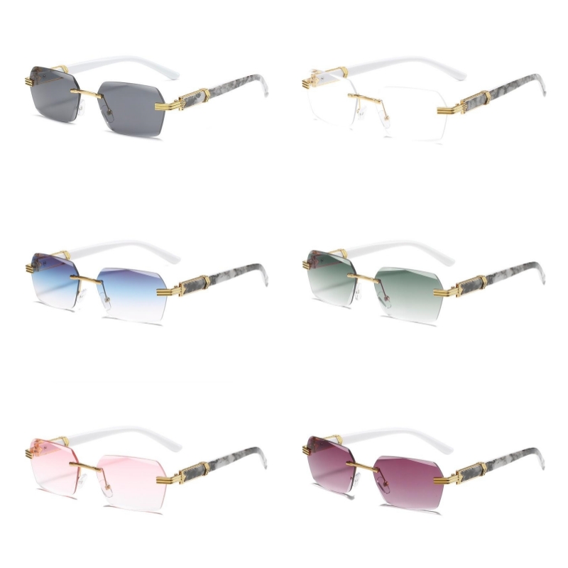 2 lentes de sol para hombre, gafas transparentes para hombres, gafas  transparentes de moda para mujeres, sin marco, gafas de sol transparentes  para