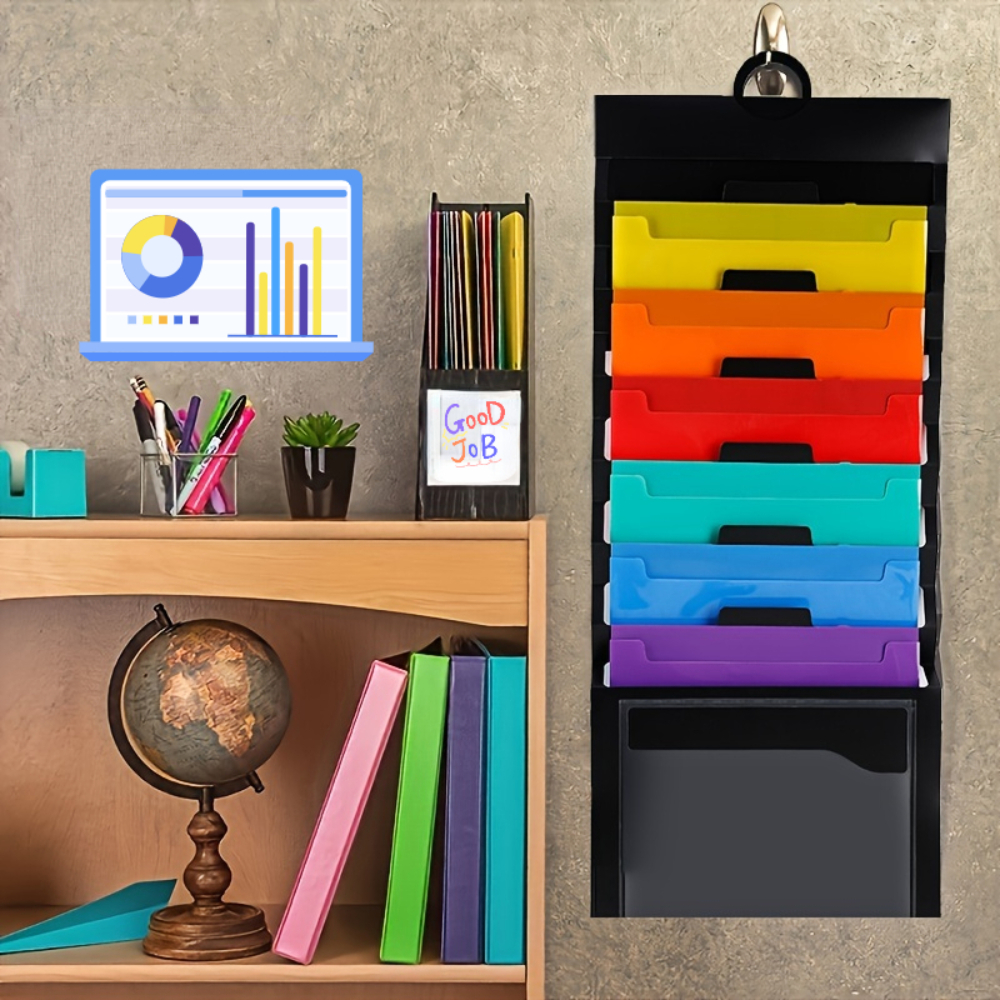 Single Pocket Office Mesh Collection Wandhalterung Hängender Dateihalter  Organizer Vertikale Wand File Rack für Schule Zu Hause oder Büro